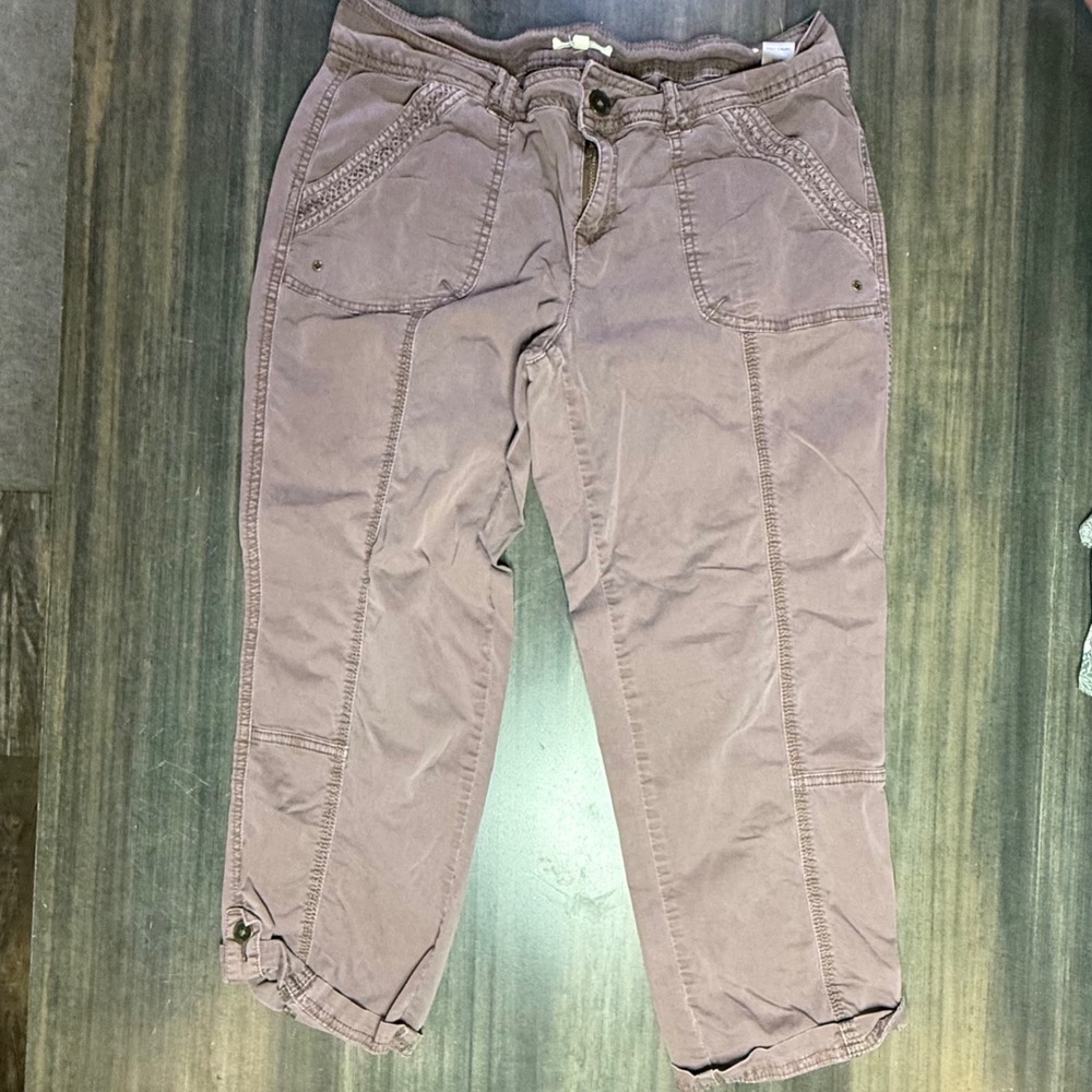 Maurices Capri Crop Pants Womens Size 9/10 Brown Casual Comfort
